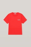 Ganni Thin Software Jersey T-shirt Flame Scarlet Size Xl