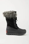 SOREL JOAN OF ARCTIC NEXT WATERPROOF FAUX FUR-TRIMMED SUEDE AND LEATHER SNOW BOOTS