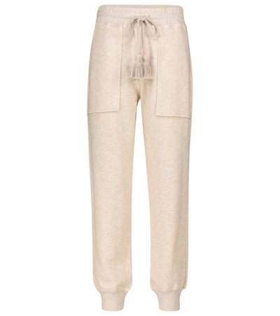 Ulla Johnson Haven Belted Cotton-jersey And Poplin Track Pants In Ivory