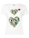 Comme Des Garçons Play Comme Des Garcons Play White Camo Double Heart T-shirt In White