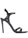 GIUSEPPE ZANOTTI GIUSEPPE ZANOTTI DESIGN WOMEN'S BLACK LEATHER SANDALS,I900019001 37