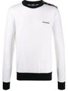 BALMAIN CONTRAST TRIM KNITTED JUMPER