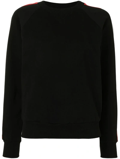 Agnès B. Stripe-trim Sweatshirt In Black