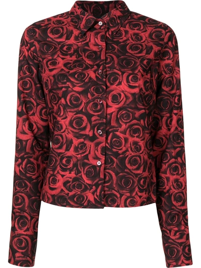 Agnès B. Rose-print Shirt In Red