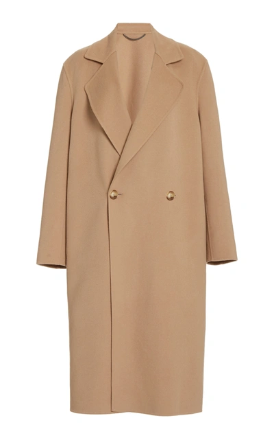 Stella Mccartney Oversized Double-breasted Wool-felt Coat In Camel