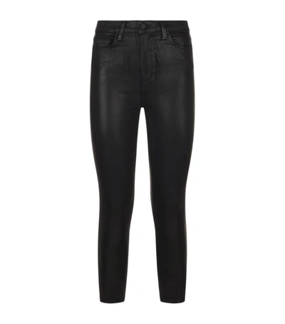 L Agence L'agence Margot High-rise Skinny Jeans In Coated In Noir/silver