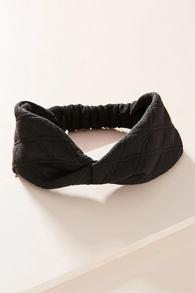 Anthropologie Quilted Twist Headband In Black