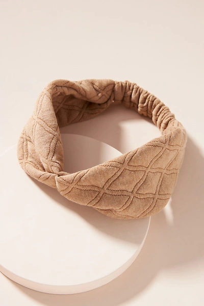 Anthropologie Quilted Twist Headband In Brown