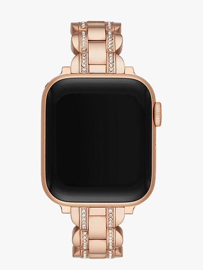 Kate Spade Rose Gold Pavé Scallop Link 38/40 Mm Band For Apple Watch