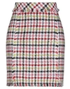 Karl Lagerfeld Houndstooth Print Bouclè Mini Skirt In White