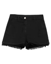 FRANKIE MORELLO FRANKIE MORELLO WOMAN DENIM SHORTS BLACK SIZE 6 COTTON, ELASTANE,42822721BU 4