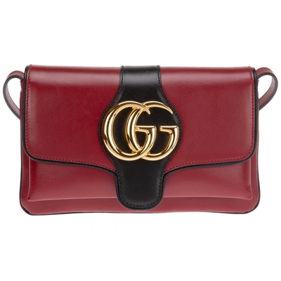 Gucci Women's Leather Cross-body Messenger Shoulder Bag Arli In Rosso
