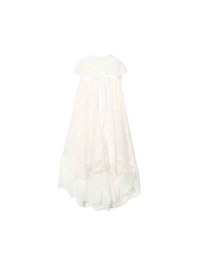 Dolce & Gabbana Babies' White Silk Dress In Bianco