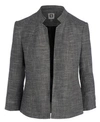 Anne Klein Stand Collar Tweed Blazer In Anne Black/anne White