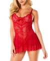 OH LA LA CHERI WOMEN'S SHEER CUP LACEY BABY DOLL WITH G-STRING 2PC LINGERIE SET