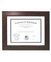 Lawrence Frames Dual Use Mahogany Faux Burl 11" X 14" Certificate Picture Frame With Double Bevel Cut Matting For Do In Brown