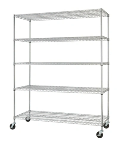 Trinity 5-tier Heavy Duty Wire Shelving Rack With Nsf Includes Wheels In Chrome