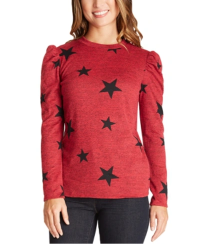 Bcx Juniors' Puffed-shoulder Star-print Sweater In Stars