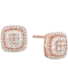 Macy's Diamond Baguette Square Stud Earrings (1/2 Ct. T.w.) In 14k Gold , 14k White Gold Or 14k Rose Gold In Rose Gold
