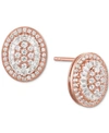 Macy's Diamond Baguette Oval Stud Earrings (1/2 Ct. T.w.) In 14k Gold , 14k White Gold Or 14k Rose Gold In Rose Gold