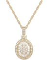 Macy's Diamond Baguette Oval 18" Pendant Necklace (1/2 Ct. T.w.) In 14k Gold , 14k White Gold Or 14k Rose G In Yellow Gold