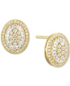 Macy's Diamond Baguette Oval Stud Earrings (1/2 Ct. T.w.) In 14k Gold , 14k White Gold Or 14k Rose Gold In Yellow Gold