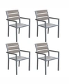 CORLIVING DISTRIBUTION GALLANT SUN BLEACHED OUTDOOR DINING CHAIRS, SET OF 4