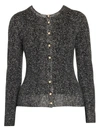 Dolce & Gabbana Women's Herringbone Knit Wool Cardigan In Black,grey