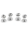 Ox & Bull Trading Co. Men's Knot 4 Piece Stud Set In Silver-tone