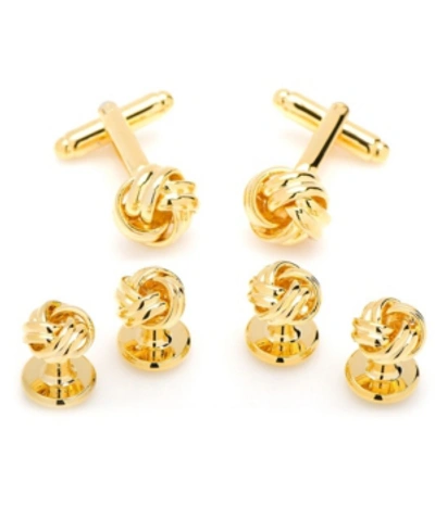 Ox & Bull Trading Co. Men's Knot Cufflink And Stud Set In Gold-tone