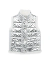 ADRIENNE LANDAU LITTLE GIRL'S & GIRL'S RABBIT FUR-LINED METALLIC PUFFER VEST,0400011559429