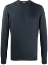 Barba Napoli Crew Neck Wool Jumper In Blue