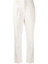 Brunello Cucinelli Paillette Pinstripe Corduroy Straight-leg Pants In Neutrals