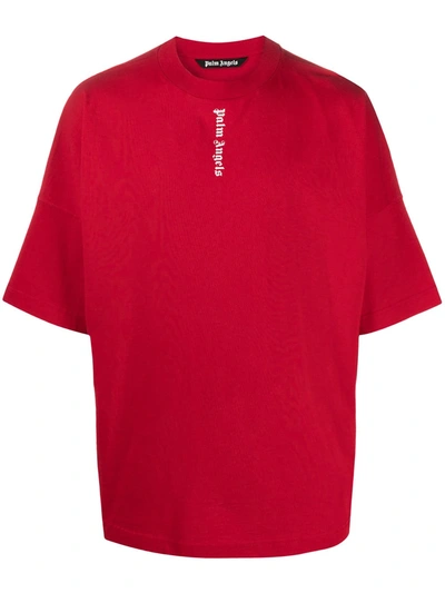 Palm Angels Logo-print Cotton T-shirt In Red