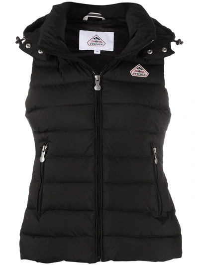 Pyrenex Logo Hooded Gilet Jacket In Black