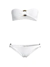 HUNZA G GLORIA RING DETAIL BANDEAU 2-PIECE BIKINI SET,400010987490