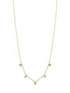 ZOË CHICCO GOLD BEADS 14K YELLOW GOLD & DIAMOND SCATTERED CHARM NECKLACE,400013345702
