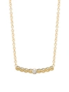 ZOË CHICCO WOMEN'S GOLD BEADS 14K YELLOW GOLD & DIAMOND CURVED BAR PENDANT NECKLACE,400013345819