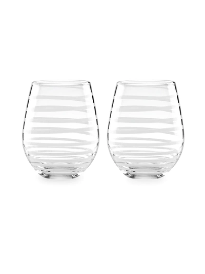 Kate Spade 2-piece Charlotte Street Stemless White Wine Glasses Set