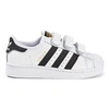 Adidas Originals Boys White/blk Kids Superstar Leather Trainers 5-9 Years 12 In White
