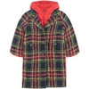 DOLCE & GABBANA DOLCE & GABBANA NAVY BRANDED CHECK 2-IN-1 COAT,L53C91-G7WXU-S8100