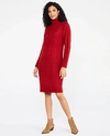 ANN TAYLOR PETITE TURTLENECK CABLE SWEATER DRESS,554428