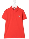 Paul Smith Junior Red Logo Zebra Polo Shirt In Red