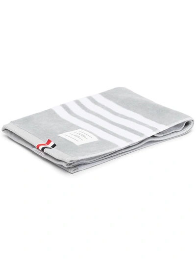 Thom Browne Terry 4-bar Small Gym Towel In 035 Med Grey