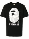 A BATHING APE 迷彩猿猴脸孔印花T恤