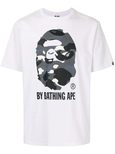 A Bathing Ape Camo Logo印花t恤 In White