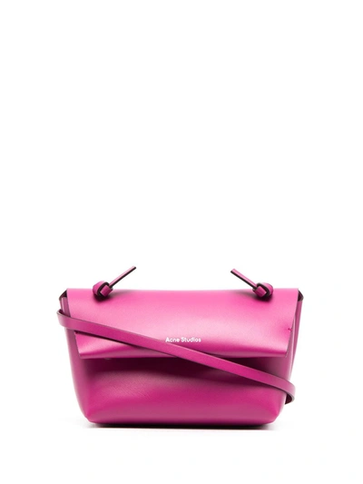 Acne Studios Knotted Strap Purse Fuchsia Pink In Purple