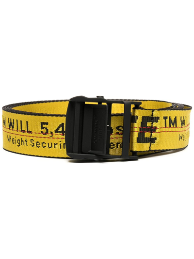 Off-white Logo-tape Adjustable-fit Belt In Yellow