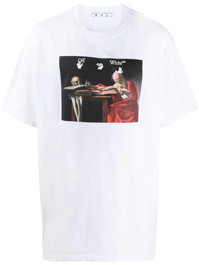 Off-white Caravaggio Print Cotton T-shirt In White