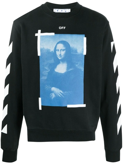 Off-white Monalisa Graphic-print Cotton-jersey Sweatshirt In Black